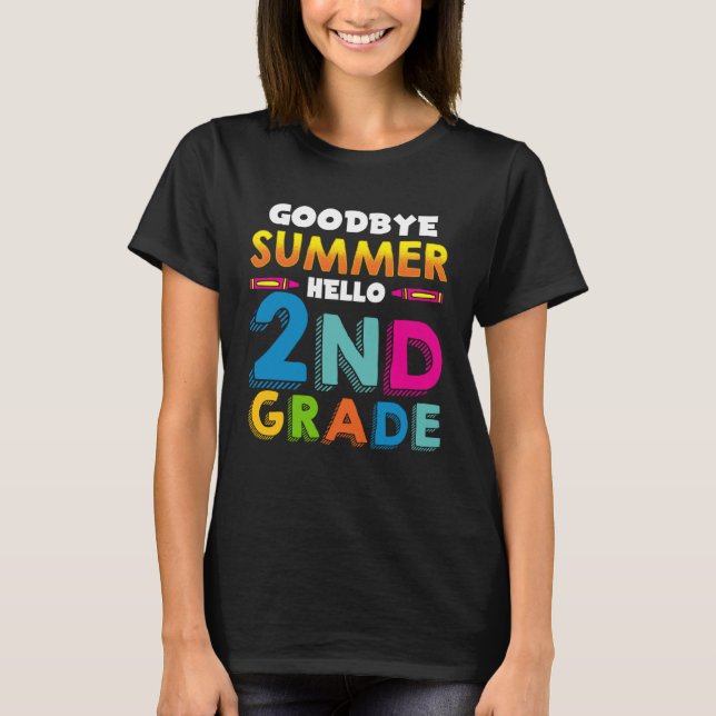 Camiseta Back to School Tschüss Sommer Hello 2nd Class Sayi (Frente)