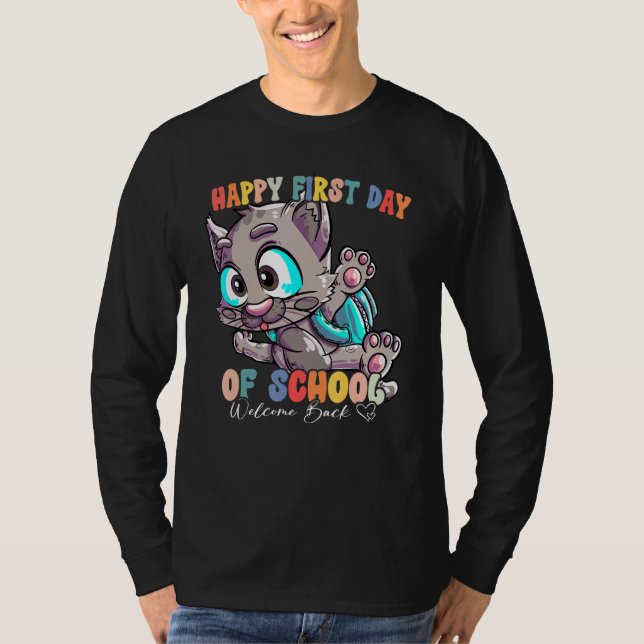 Camiseta Back To School Vibes Happy First Day Of School 12 (Frente)