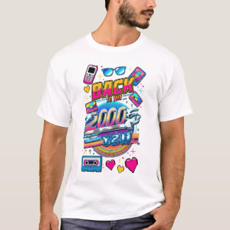 Camiseta Back to The 2000s Retro Design Vintage Theme Party