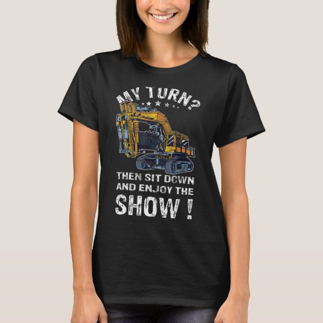 Camiseta Backho do Trabalhador de Construção do Driver do M (Frente)