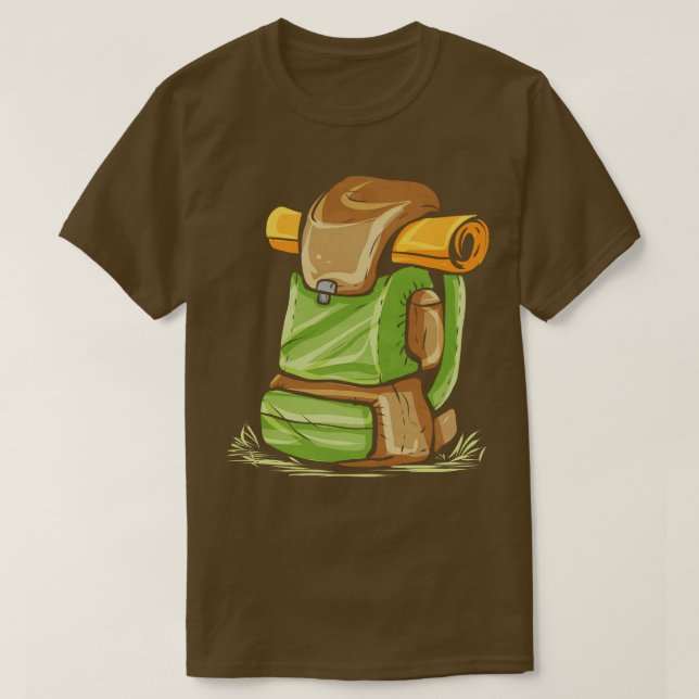 Camiseta Backpack For Hiking And Camping  (Frente do Design)