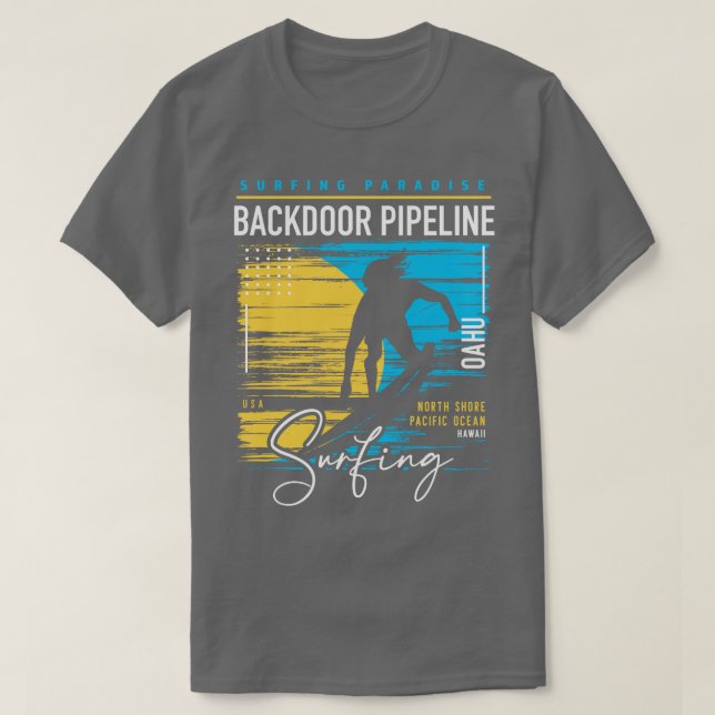 Camiseta Backpeline Retro Surfing Surf Hawaii Surf Oahu (Frente do Design)