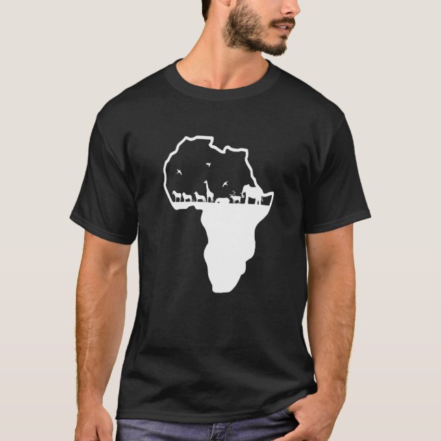 Camiseta Backprint Africa Continent with African Animals Sa (Frente)