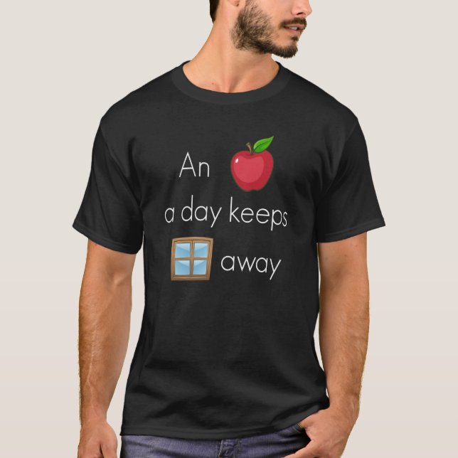 Camiseta Backprint An Apple a day keeps windows away PC (Frente)