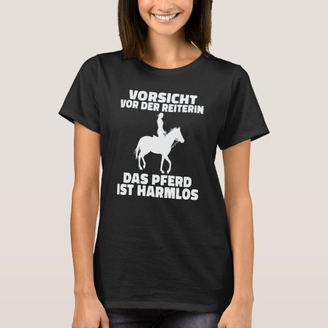 Camiseta Backprint Beware of the rider the horse is harmles (Frente)