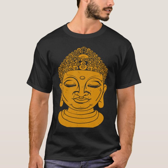 Camiseta Backprint Buddha Head Meditation and Yoga (Frente)