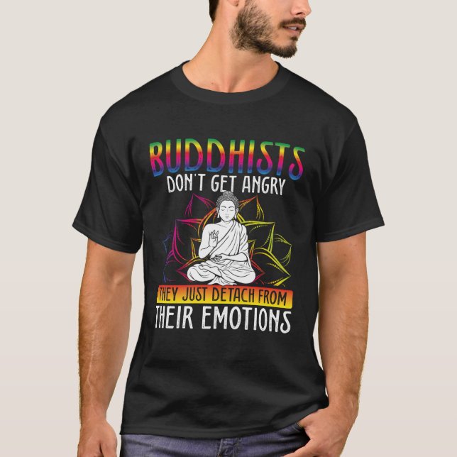 Camiseta Backprint Buddhists Don Get Angry Buddhist (Frente)