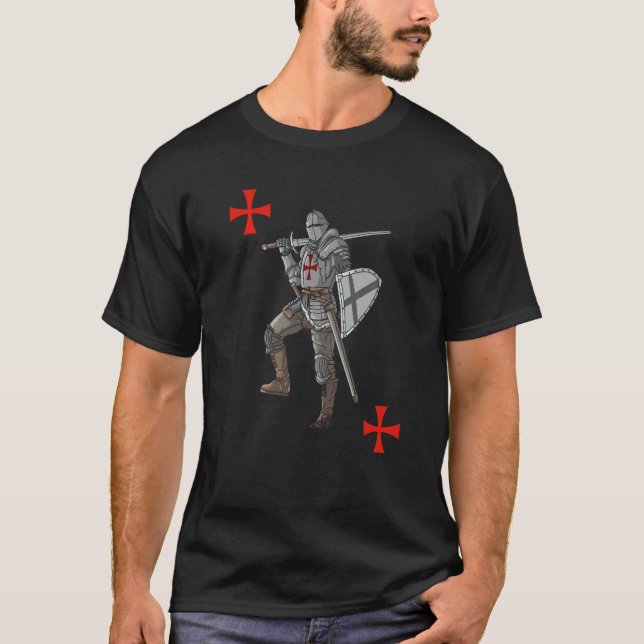 Camiseta Backprint Crusader Cool Medieval and Knight  1 (Frente)