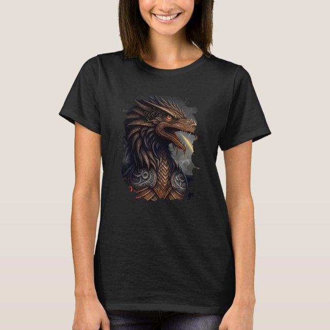 Camiseta Backprint Fire breathing eagle of freedom and stre (Frente)