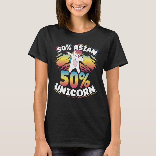 Camiseta Backprint Half Asian Half Unicorn For Asian (Frente)