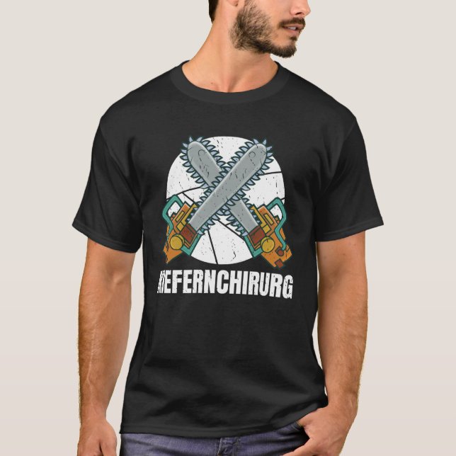 Camiseta Backprint jaw surgeon forest workers and lumberjac (Frente)