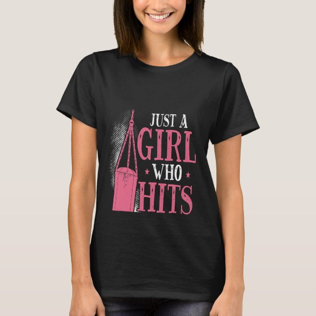 Camiseta Backprint Just A Girl Who Hits Things Woman Boxing (Frente)