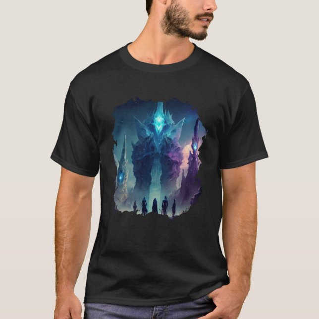 Camiseta Backprint Mystical alien planet futuristic journey (Frente)