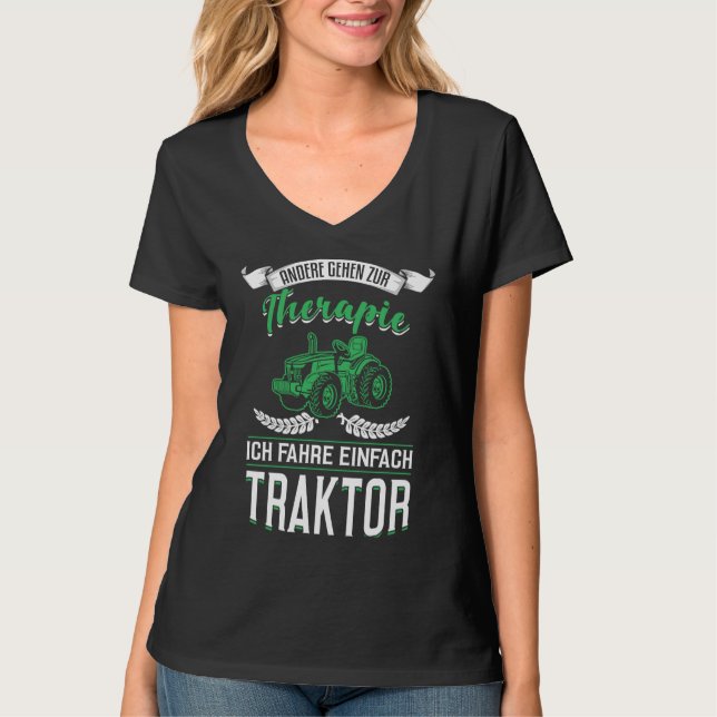 Camiseta Backprint Others go to therapy I drive a tractor (Frente)