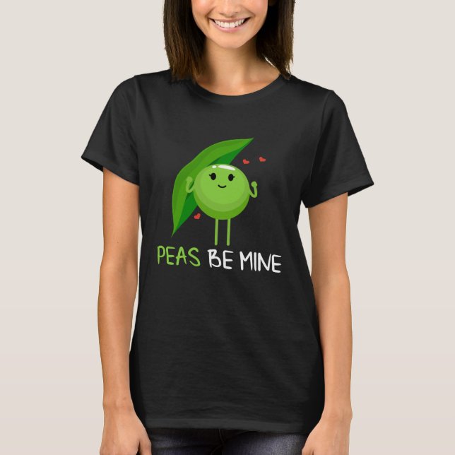 Camiseta Backprint Peas be mine pea and pea pod (Frente)