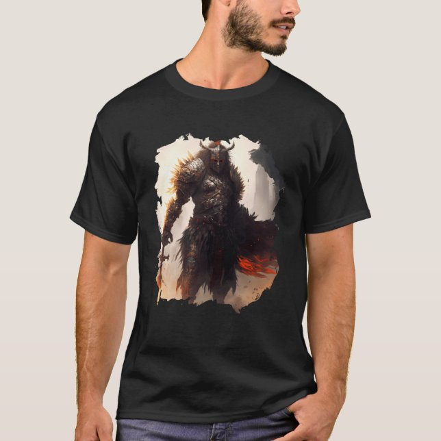 Camiseta Backprint The epic warrior bravery in the dark (Frente)