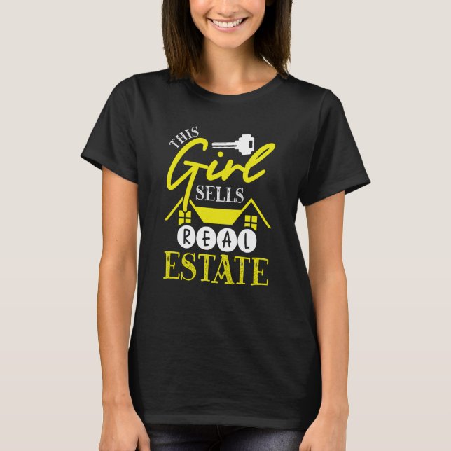 Camiseta Backprint This Girl Sells Real Estate Realtor (Frente)