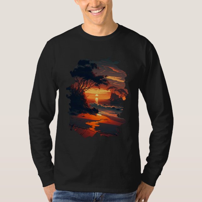 Camiseta Backprint Tropical dream beach Relaxation on sea o (Frente)