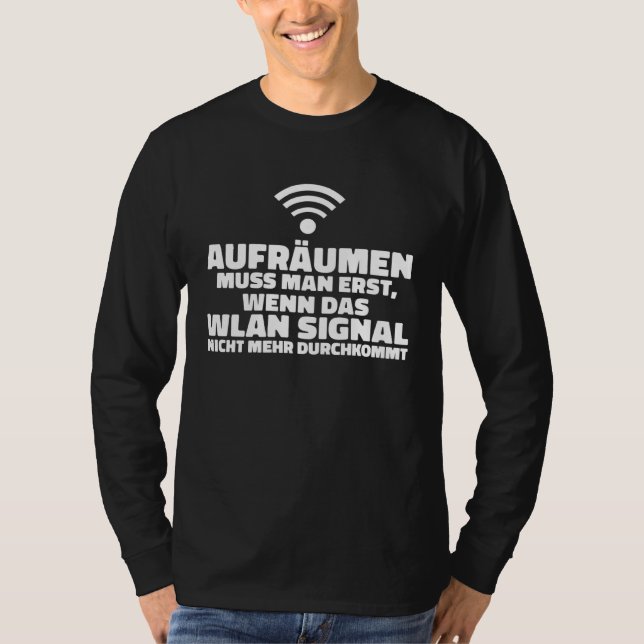 Camiseta Backprint WLAN signal PC nerd statement and comput (Frente)