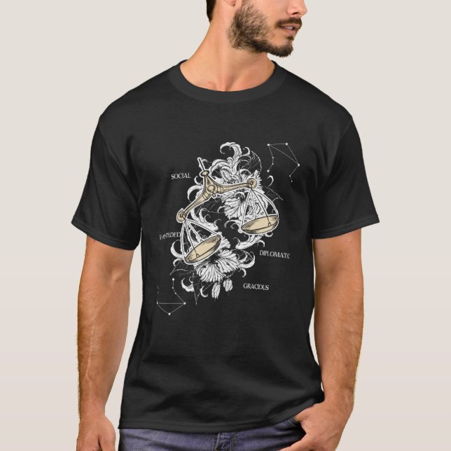 Camiseta Backprint Zodiac Sign Libra (Frente)