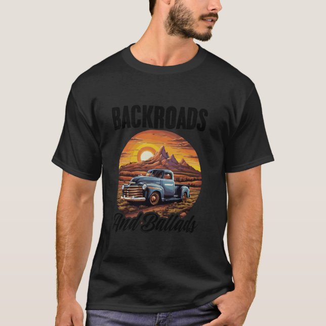 Camiseta Backroad Ballads Musical Western Country Música T (Frente)