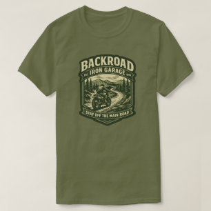 Camiseta Backroad Iron Garage Scrambler Motorcycle