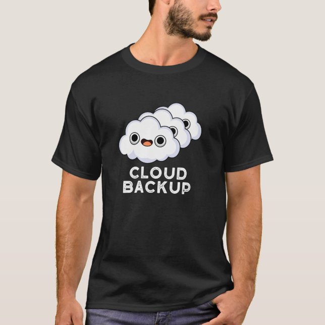 Camiseta Backup em nuvem Engraçado Computador Meteorológico (Frente)