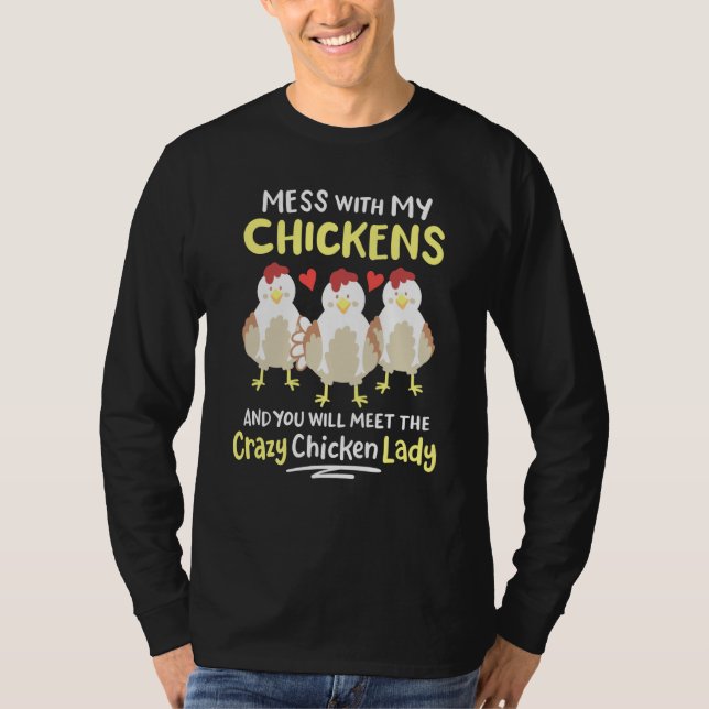 Camiseta Backyard Crazy Chicken Lady Womens Farmer (Frente)