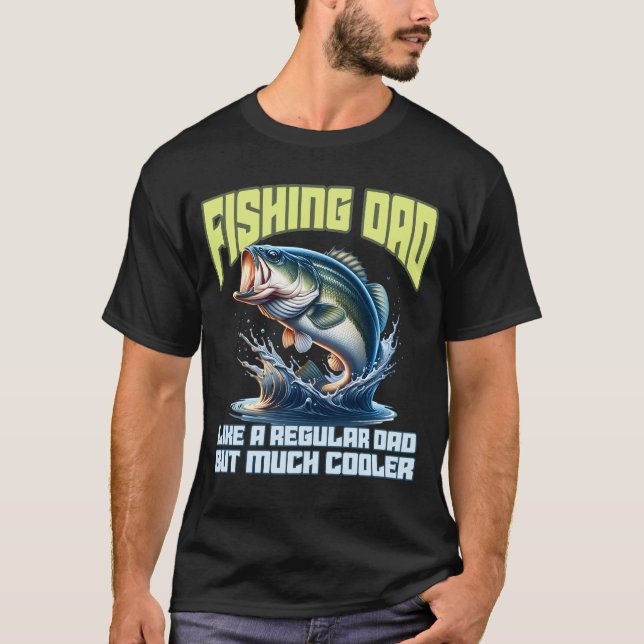 Camiseta Baco engraçado pescando no pai aniversário (Frente)