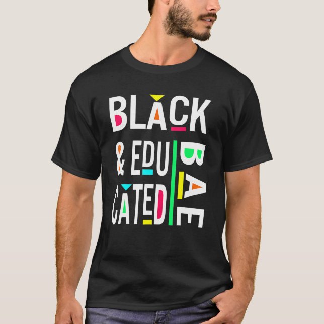 Camiseta BACO Preto E Orgulho Negro Educado História Negra (Frente)