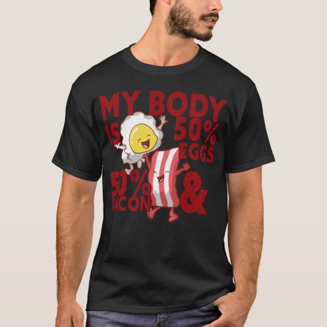 Camiseta Bacon And Eggs Breakfast Fastfood Food Lover vinta (Frente)
