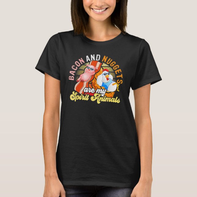Camiseta Bacon And Nuggets Spirit Animals Fast Food Pun Hum (Frente)