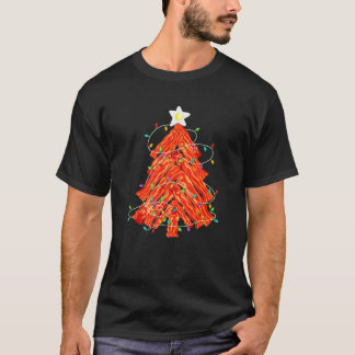 Camiseta Bacon Árvore de Natal Ovo Engraçado Porco Sobretud