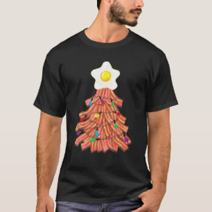Camiseta Bacon Árvore de Natal Ovo Engraçado Sobretudo Po