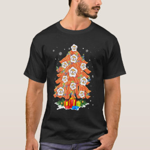 Camiseta Bacon Árvore Natal Luzes de Natal Pajama F