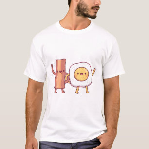 Camiseta Bacon Bonito E Melhores Amigos De Ovos