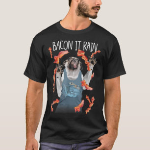 Camiseta Bacon Chuva Pug Engraçada Gráfico