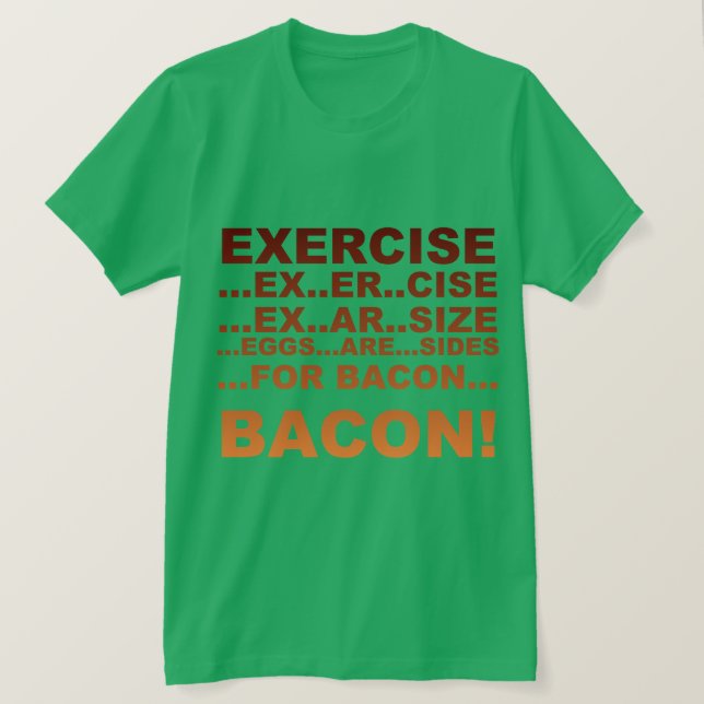 Camiseta Bacon do exercício (Frente do Design)
