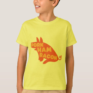 Camiseta bacon do presunto da carne de porco