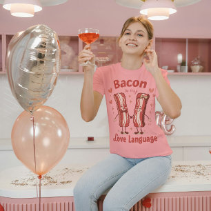 Camiseta Bacon É Minha Língua De Amor Engraçado Bacon