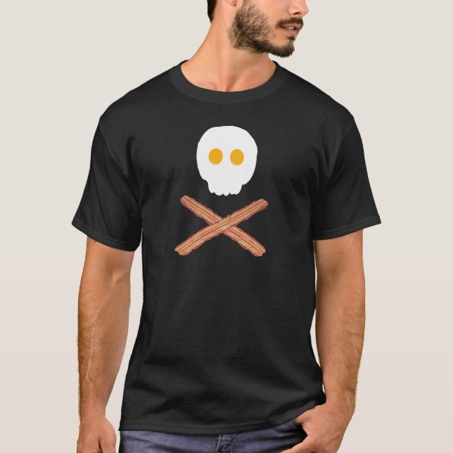 Camiseta Bacon e ovos crânio e t-shirt dos crossbones (Frente)