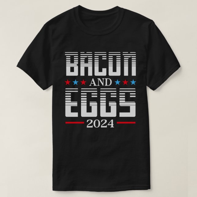 Camiseta Bacon e Ovos Engraçados Eleições nos EUA 2024 (Frente do Design)