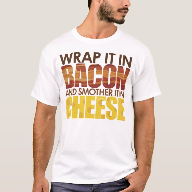 Camiseta Bacon e Queijo, POR FAVOR! (Frente)