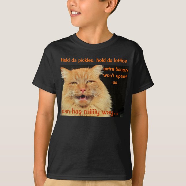 Camiseta ...Bacon Extra Não Vai Perturbar Kitty (Frente)