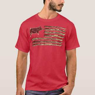 Camiseta Bacon Flag Pig Vintage