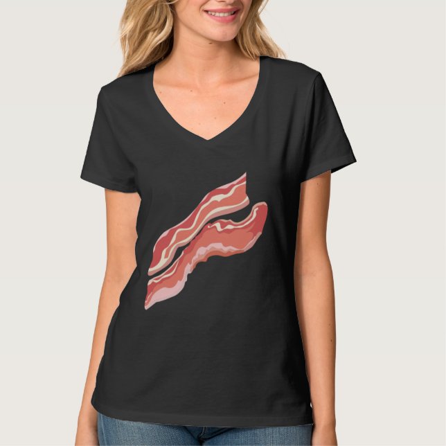 Camiseta Bacon Halloween Breakfast Matching Couples Costume (Frente)