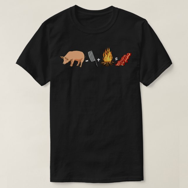 Camiseta Bacon Meat Pork - Pig Knife Campfire Breakfast Bac (Frente do Design)