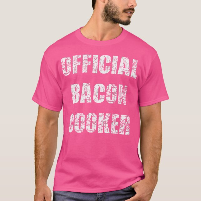 Camiseta Bacon Oficial Cooker Família Funny Camping Group T (Frente)