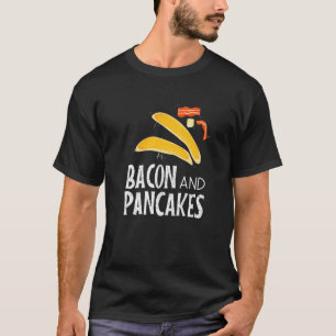 Camiseta Bacon Pancakes Comida Bonita da Manhã Amada Engra