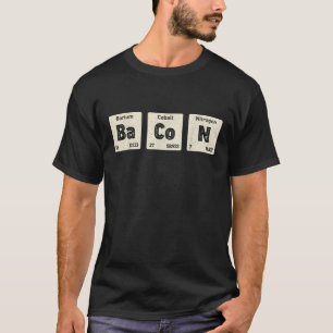 Camiseta Bacon Science Chemistry Engraçada Mesa Periódica D